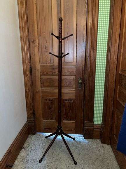 66" tall spindle leg hall tree image