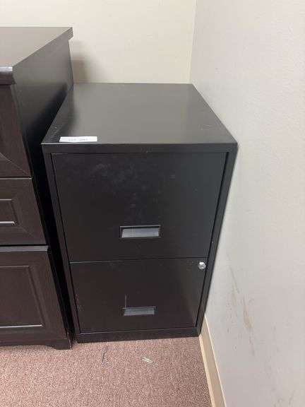 Two drawer black letter file cabinet image