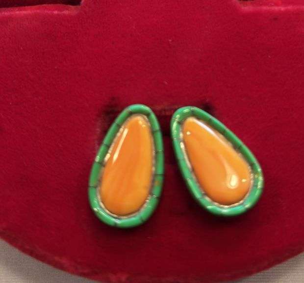 Sterling pierced earrings marked WF image
