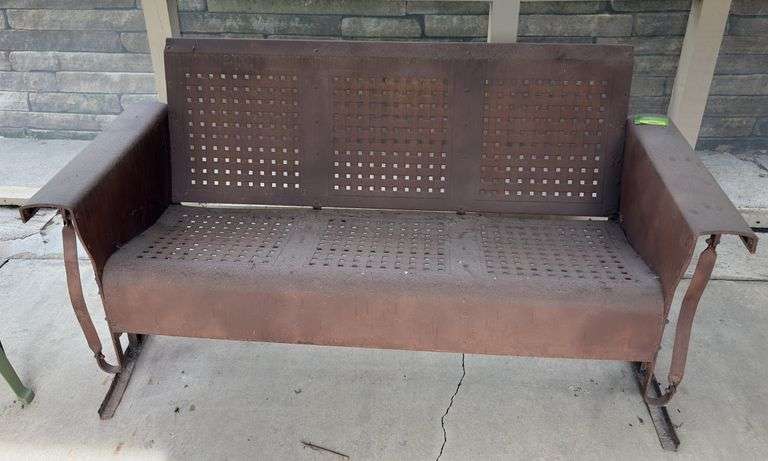 Vintage metal patio glider 56" wide. A classic! image