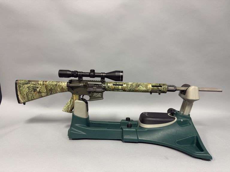 Remington Rifle, Model R-15, SN RA018218, Multi, Poly camo stock, Tasko 3-5x50 scope, no mag image