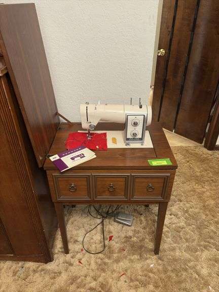 Sears Kenmore sewing machine in cabinet Model 54 image
