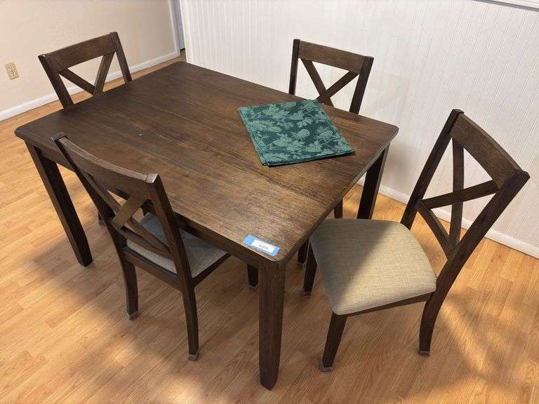 Dark wood dinette set 3’ x 4’ with four chairs image