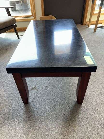 48x26x20H heavy coffee table with marble like top