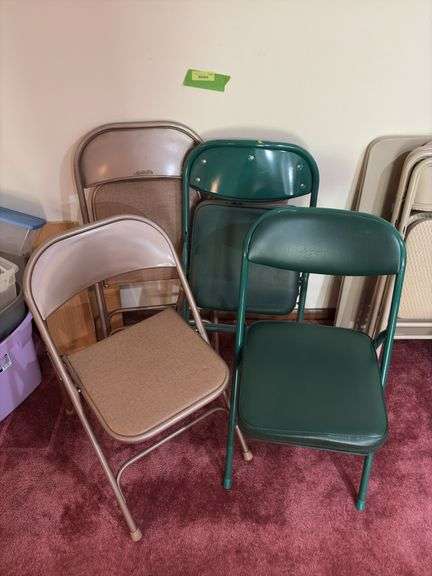 Four folding chairs