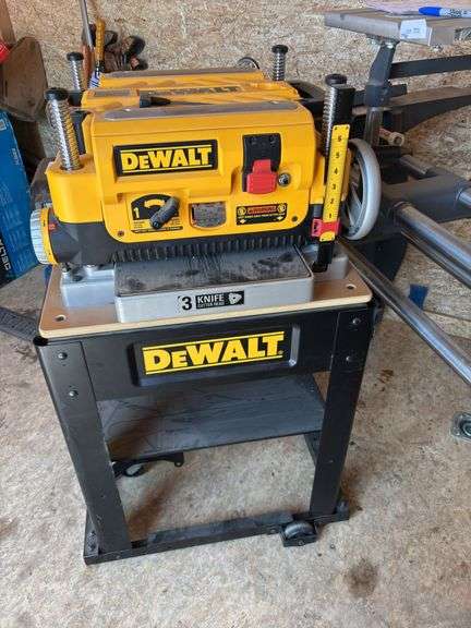 Dewalt 13” Thickness Planer on roller stand
