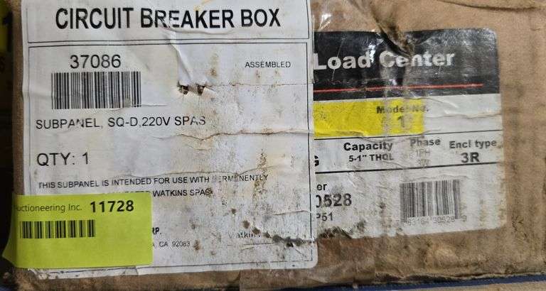 NIB Square D Circuit breaker box, product #37086, 100 Amp image