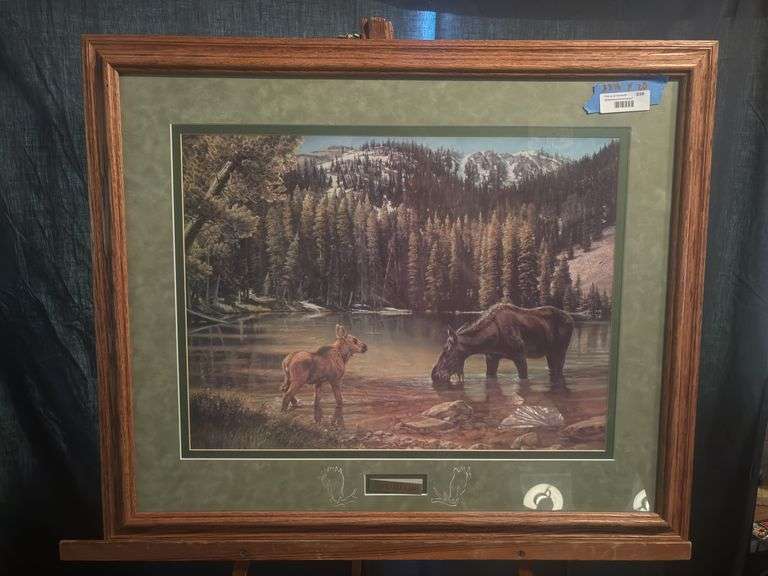 Signed Barbara Peets print “Hat Creek Lake” 33 1/2 x 28 image
