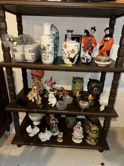 Vases, figurines, candle holders etc... 3 shelves