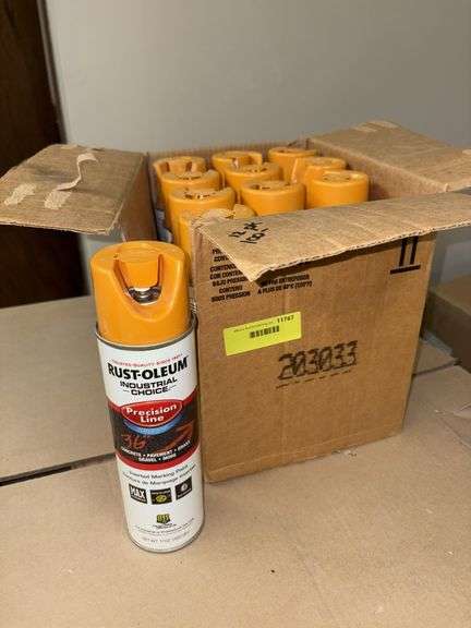 (12) 17oz cans Rust-Oleum Industrial Choice inverted marking paint image