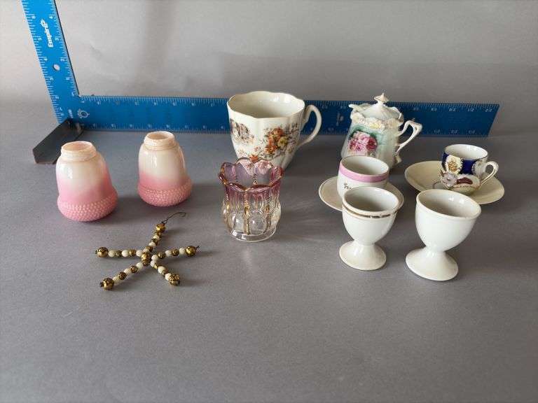 Misc. china dishes, toothpicks, mini cups and saucers image