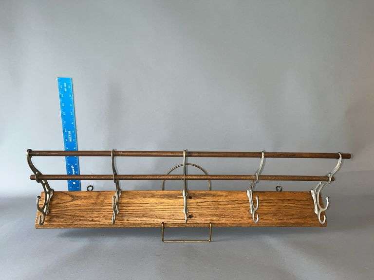 Oak coat rack 30" image
