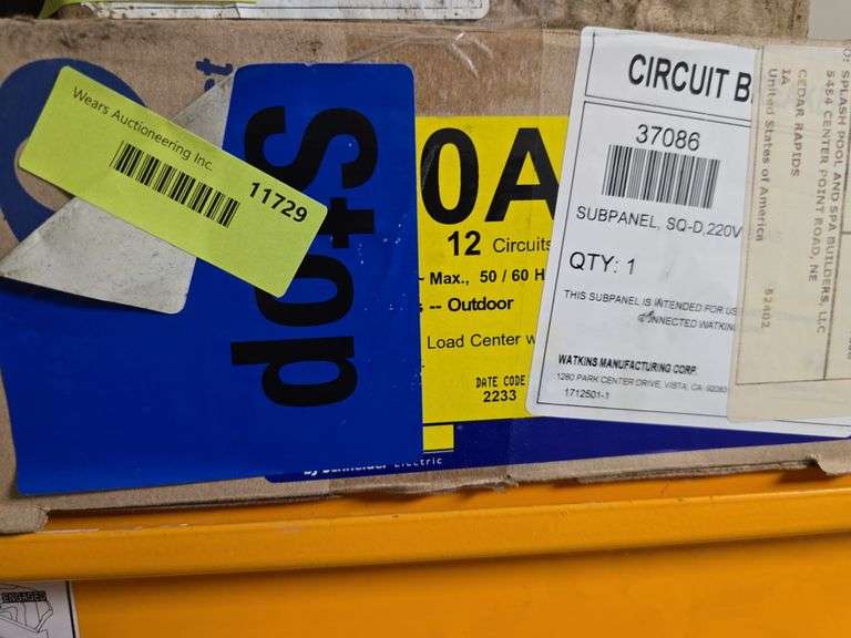 NIB Square D Circuit breaker box, product #37086, 100 Amp image