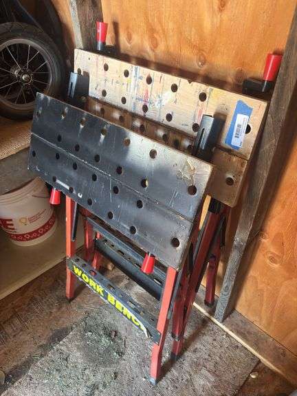 Two fold up workmate benches image