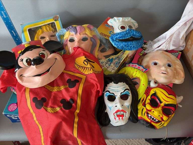 Vintage Halloween costumes, some in original boxes image