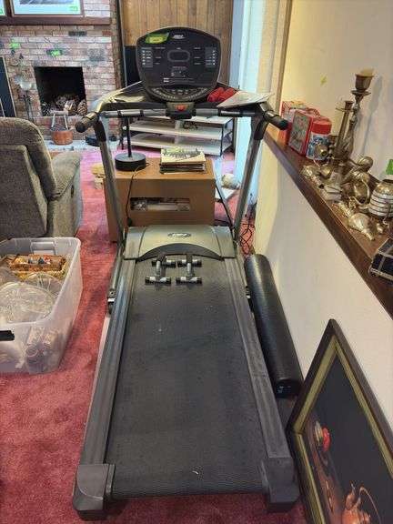 BH Fitness TS4 treadmill and weights