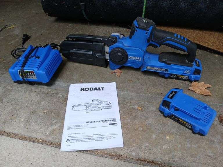 Kobalt pruning chainsaw, charger and (2) 2Ah batteries image