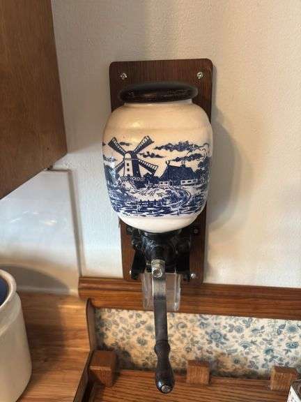 Antique Delft coffee grinder image