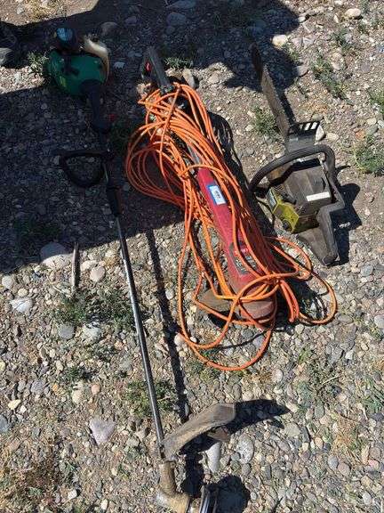 Gas weed eater electric string trimmer and poulan chainsaw image