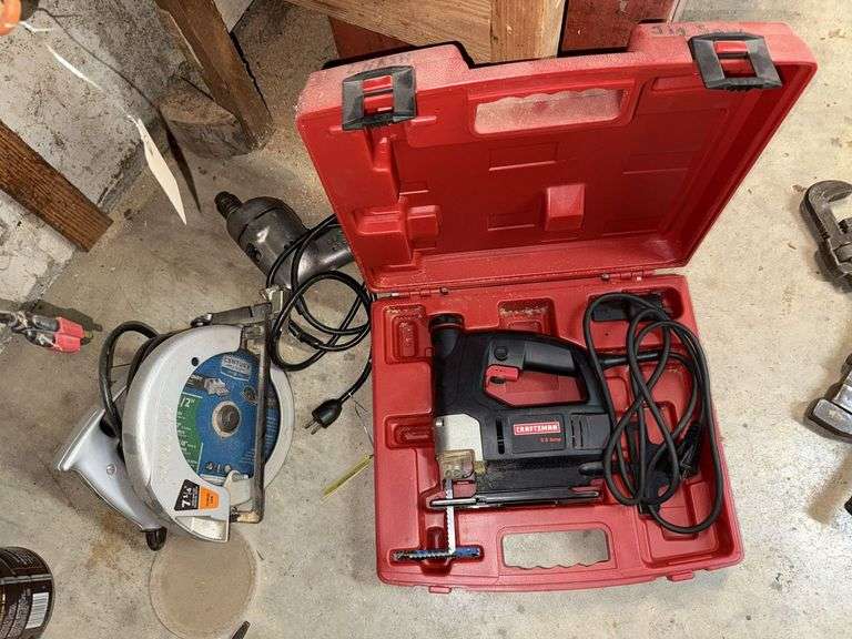 Circular saw, sabersaw and drill image