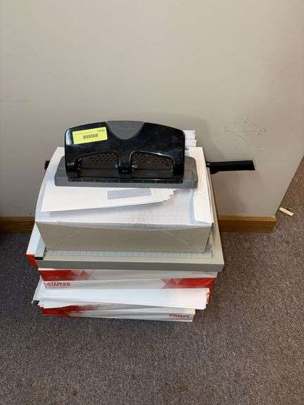 Swingline 3 hole punch, paper cutter, business paper, 11x17 copy paper image