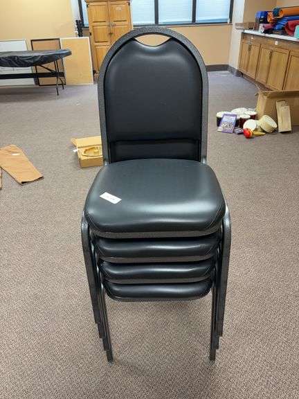 Four stacking chairs-good condition image
