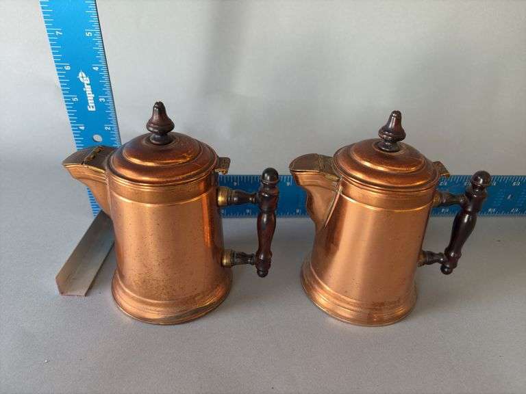 Pair copper individual coffee servers image