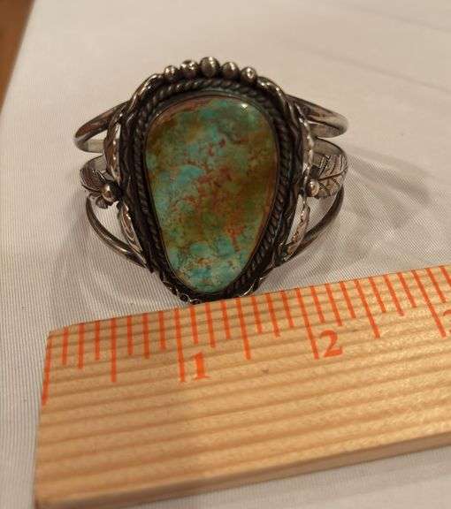 Native American Turquoise Bracelet marked HP image