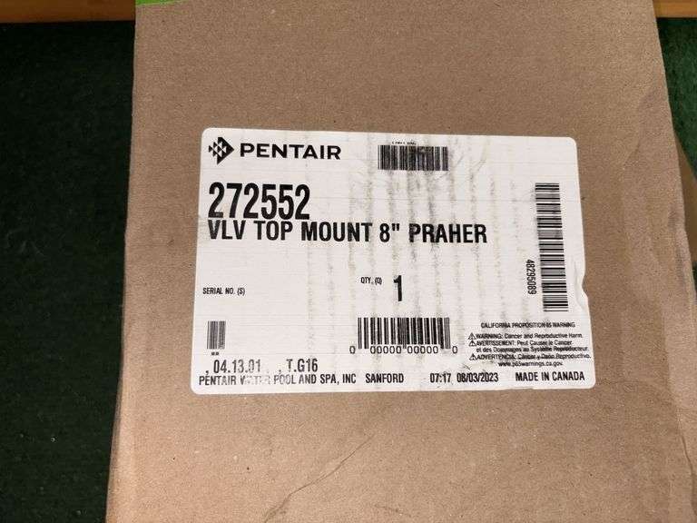 Pentair vlv top mount 8” praher Part 272552 image