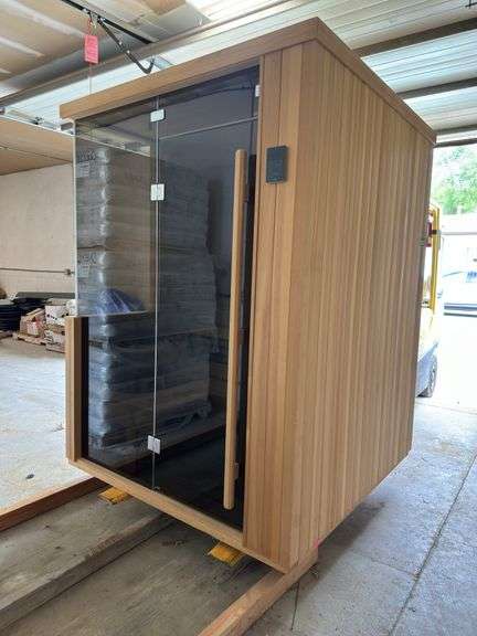 63x63x82 finnleo infrared spa with Bluetooth These are untested floor model spas, sold AS IS image