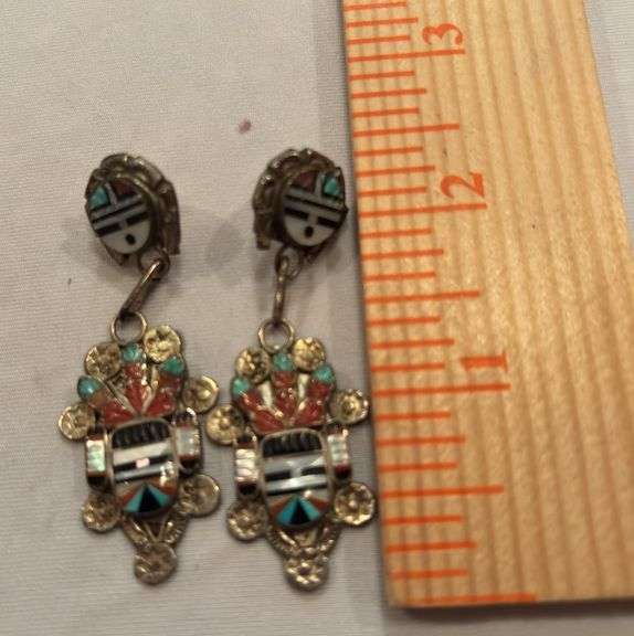 Signed Kachina pierced earrings image