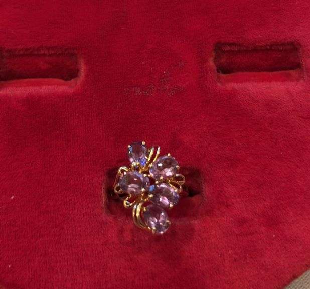 Pink stone Ring marked IL-size appropriately 6 image