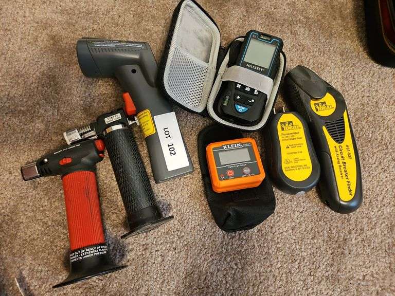 Klein Digital Angle Guage, Circuit Breaker Finder, Micro Torch, Digital Laser image