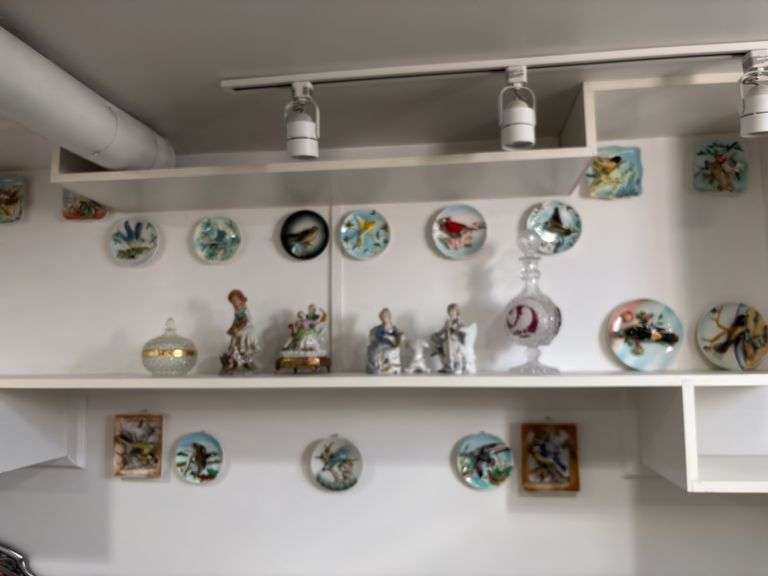 Bird plates, Glass figurines, candy dish, bird design decanter image