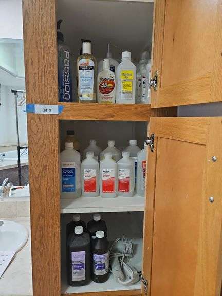 Alcohol Bottles, Peroxide Bottle Most New/Full, Sanitizer  (Bring Boxes to Pack)