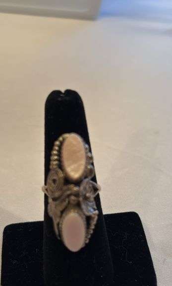 Sterling Mother of Pearl Ring, size approximately 6 image