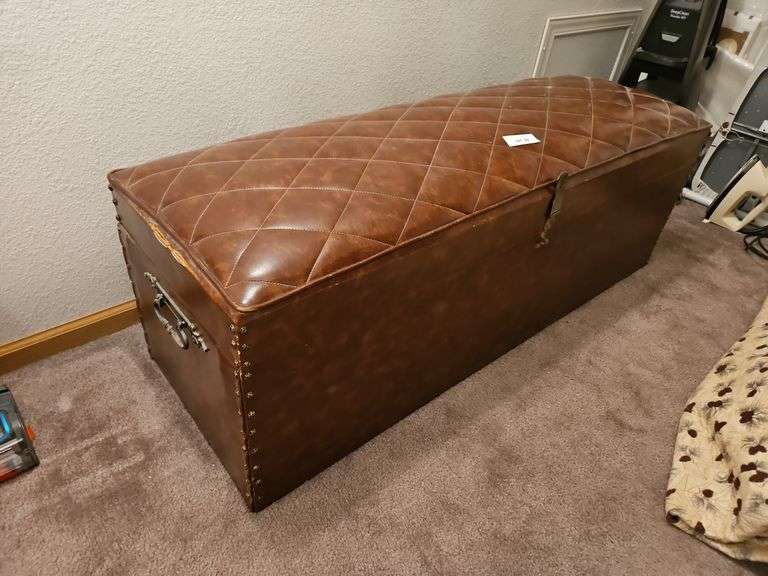 Vintage Padded Trunk, 50 x 16 x 16h