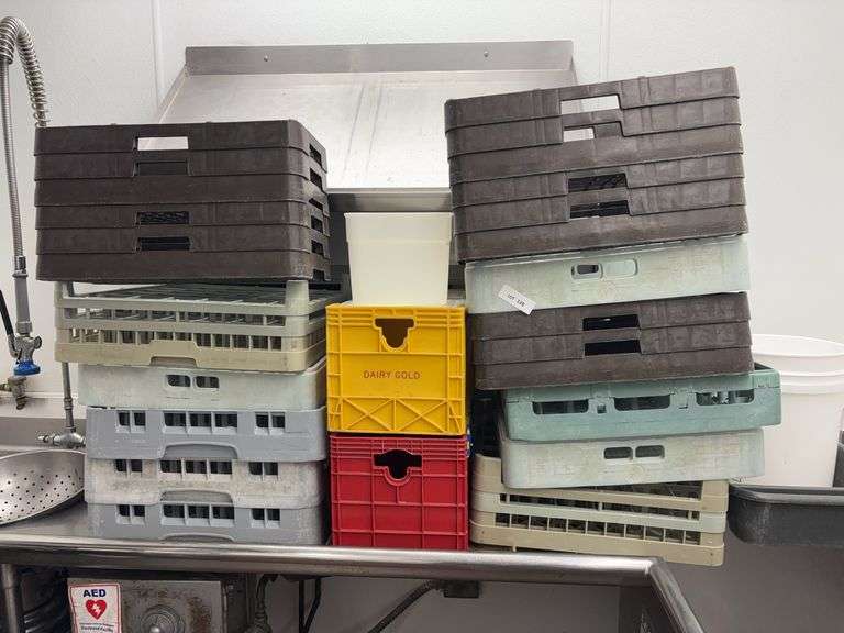 Commercial Dishwasher racks, buckets image