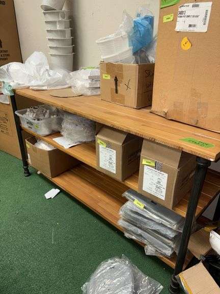 Modern industrial style shelving 72L x 26D x 36H NO CONTENTS