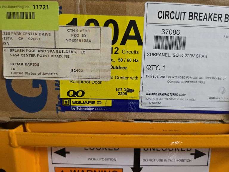 NIB Square D Circuit breaker box, product #37086, 100 Amp image