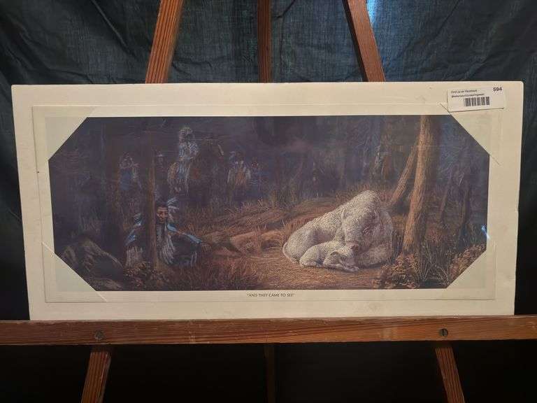 Print by Karen Amaro “And They Came to See” with certificate of authenticity 21 x 9.5 image