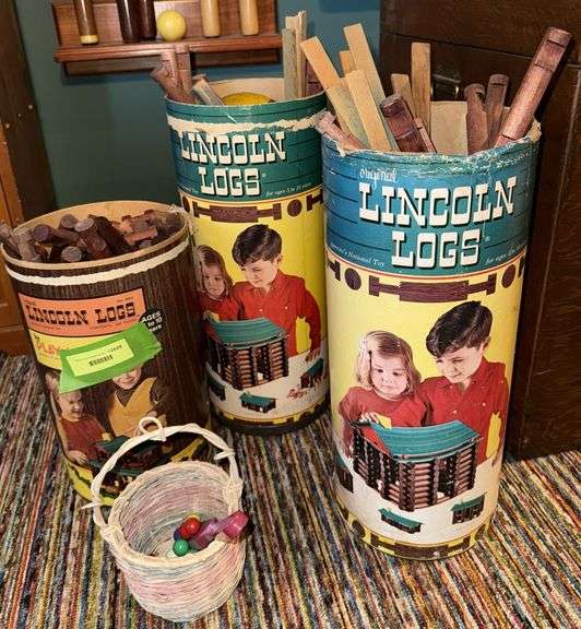 3 cans of Lincoln Logs image