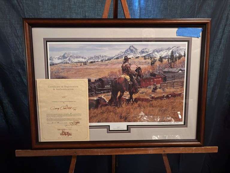 Signed and numbered Gary Carter print “490” with certificate of authenticity 31 x 22 image