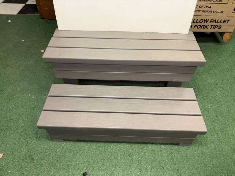 32” gray composite double step spa step image
