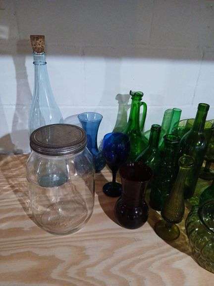 Colored bottles, goblets etc...