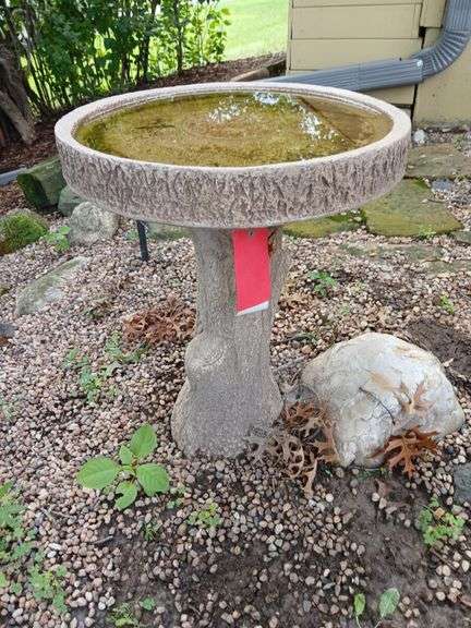 19" round bird bath 24" tall image