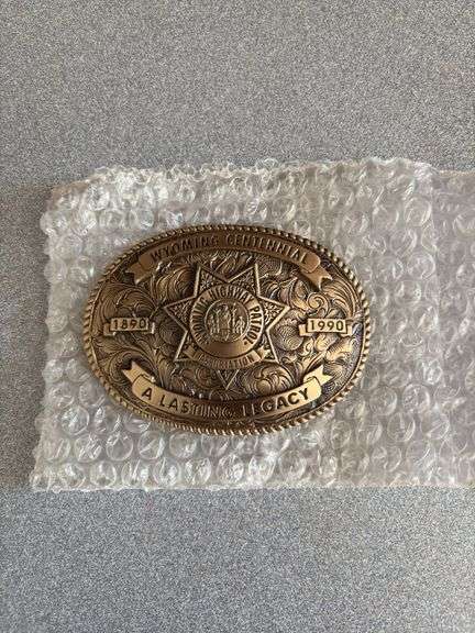 Wyoming Highway Patrol Centennial belt buckle