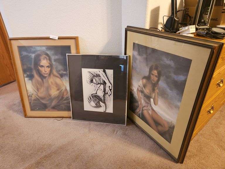 Framed Artwork -Ball n Chain Signed 37/50 36 x 40, Blonde 23 x 29, Burnett 26 x 32 image