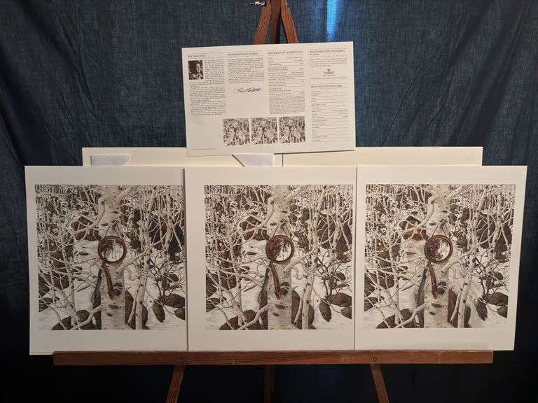 Three print set by Bev Doolittle - unframed “Two More Indian Horses” 13 x 15 1/2 - with certificate of authenticity image