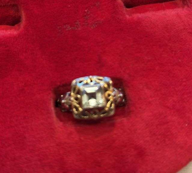 Stone Ring marked China 925, size approximately 6 image